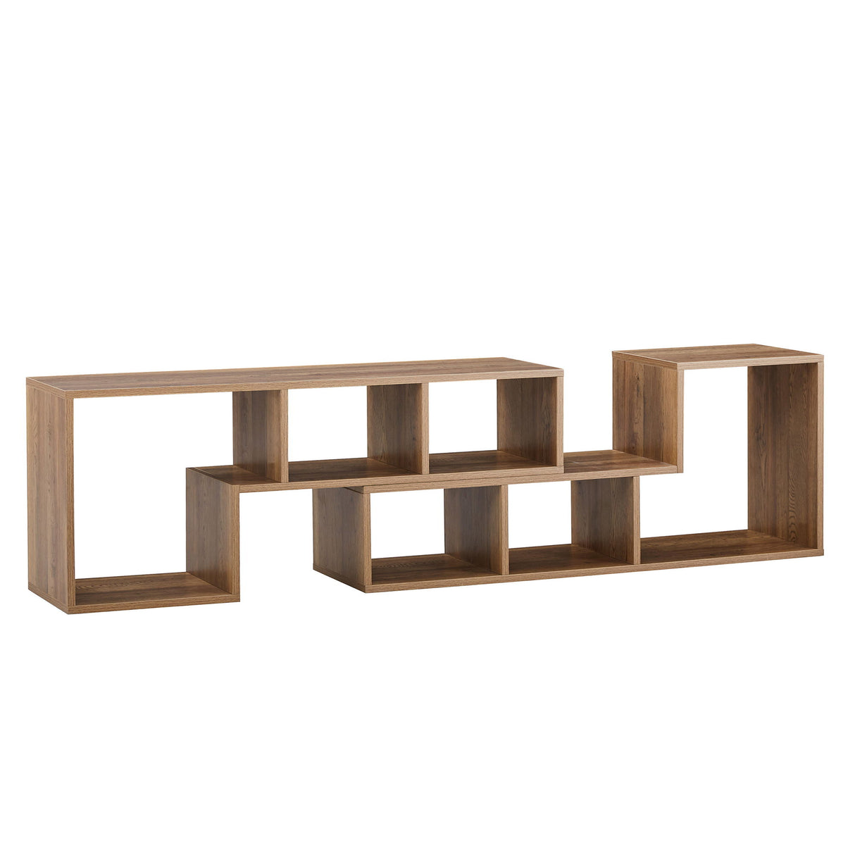 Minimalist Cube TV Stand With Adjustable Open Storage Shelves