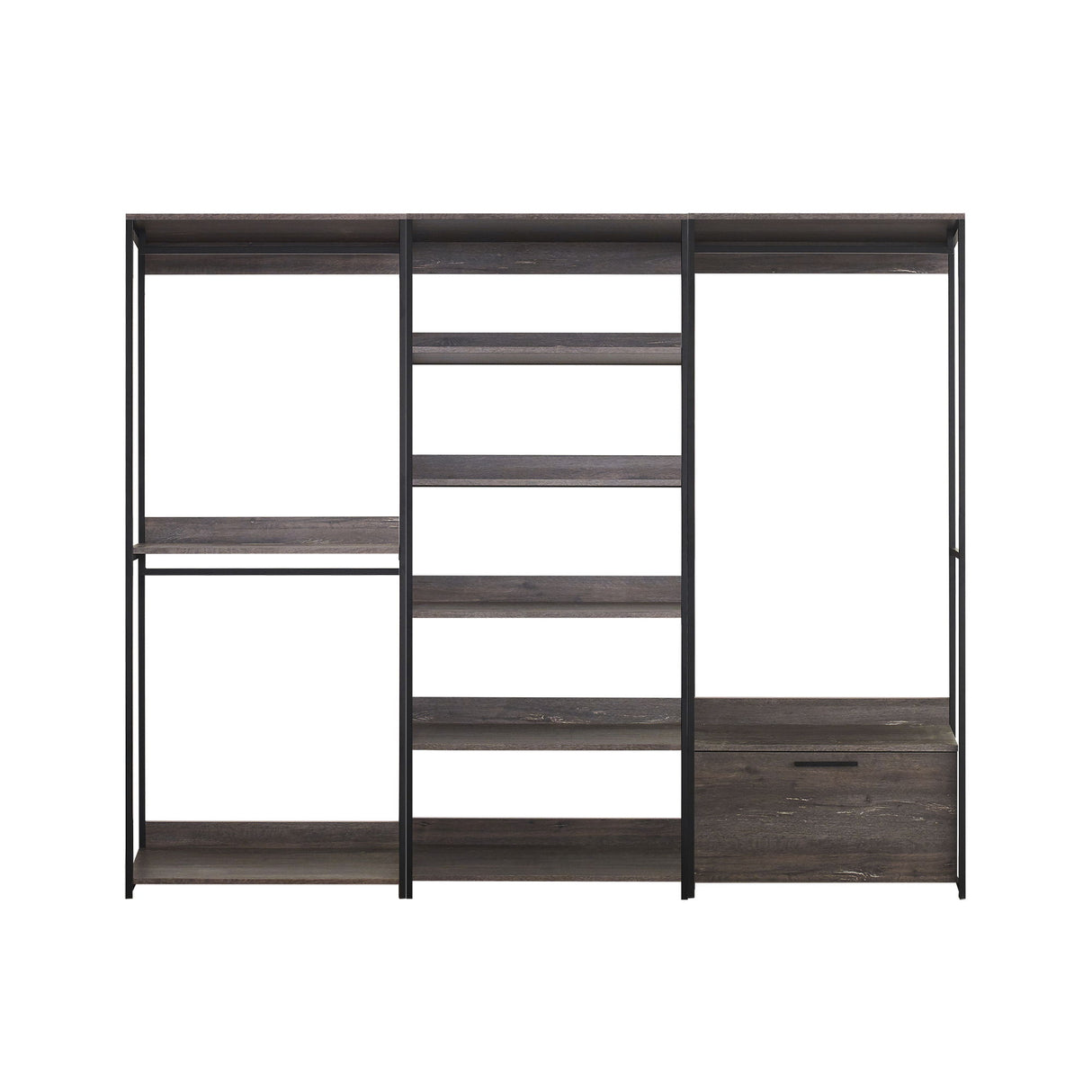 Monica - Walk In Closet System With Modular Design Melamine - Rustic