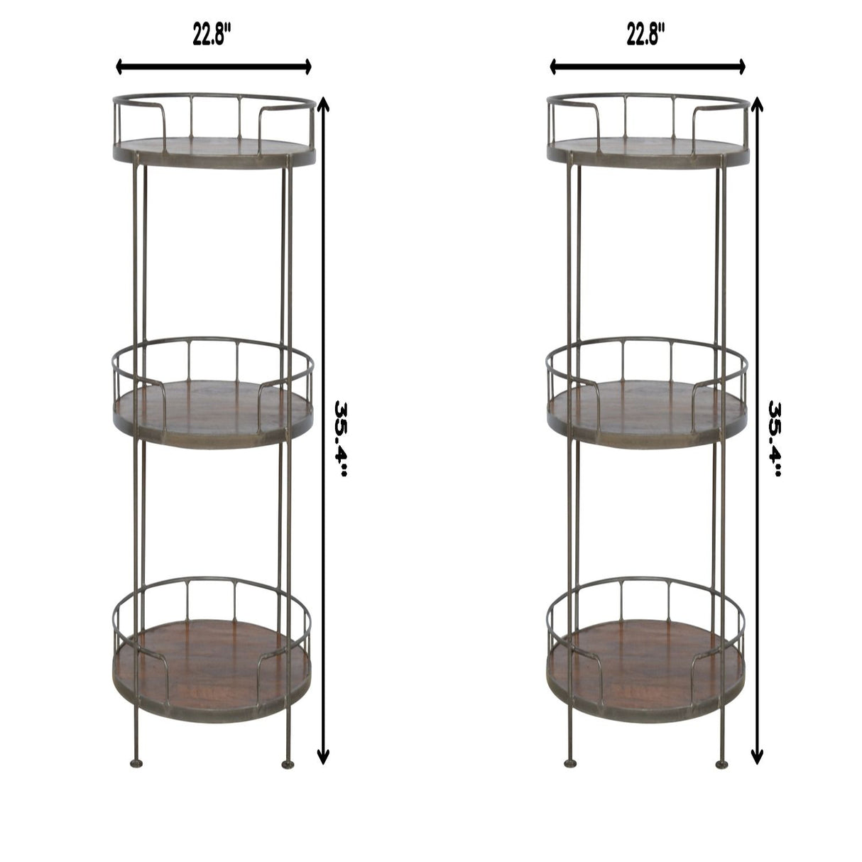 Round Butler Tray Table - Chestnut