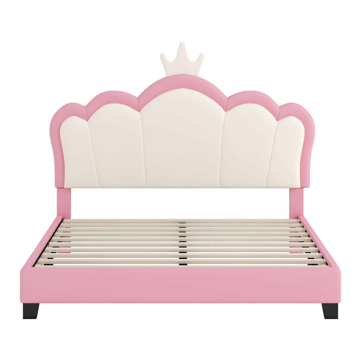 Upholstered Princess Platform Bed With Crown Headboard