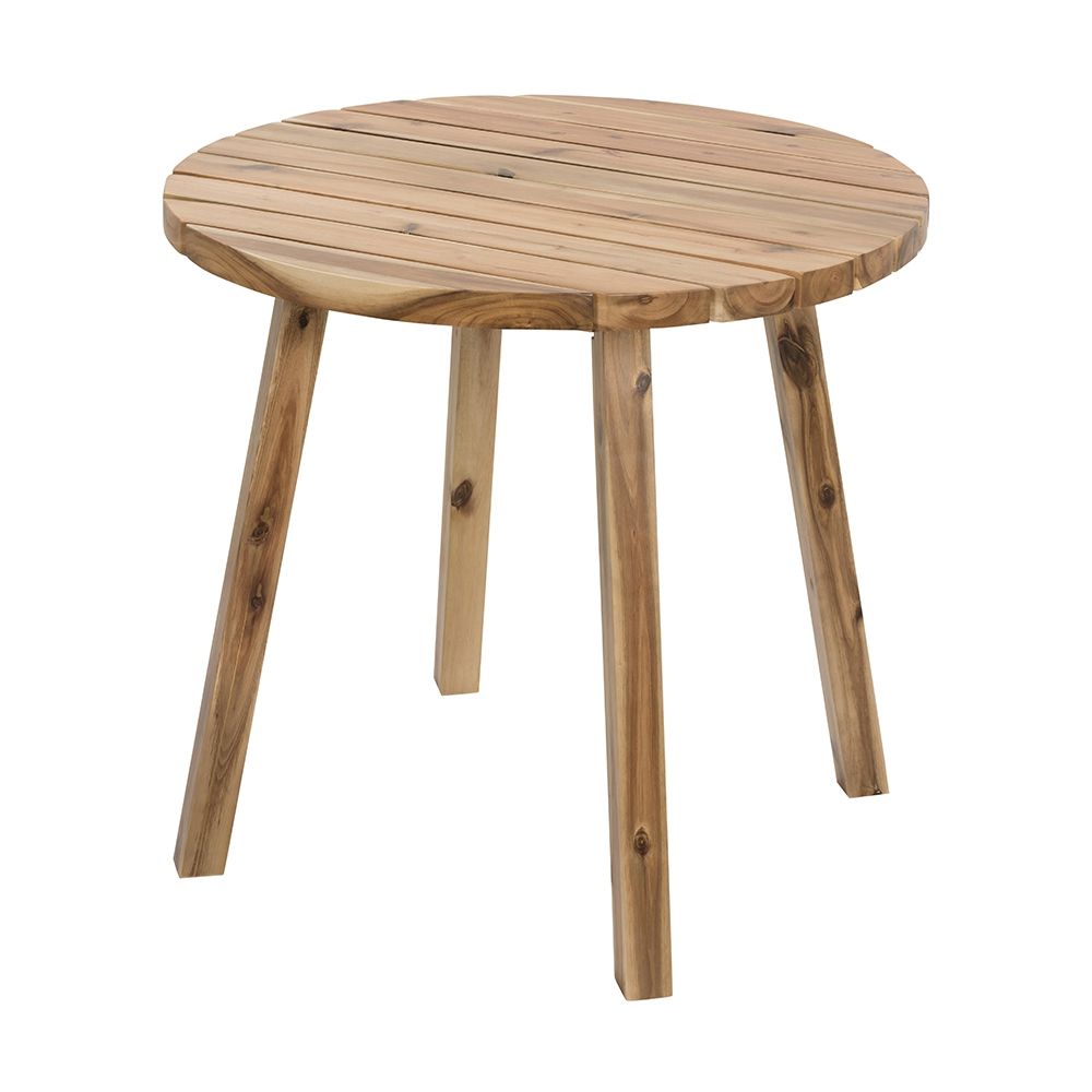 Round Dining Table, Solid Wood - Natural Wood / Brown