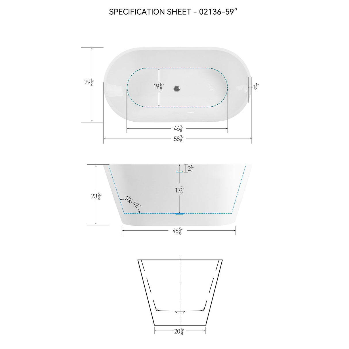 Freestanding Bathtub, Modern & Contemporary Design Soaking Tub With Toe-Tap Drain In Chrome And Classic Slotted Overflow