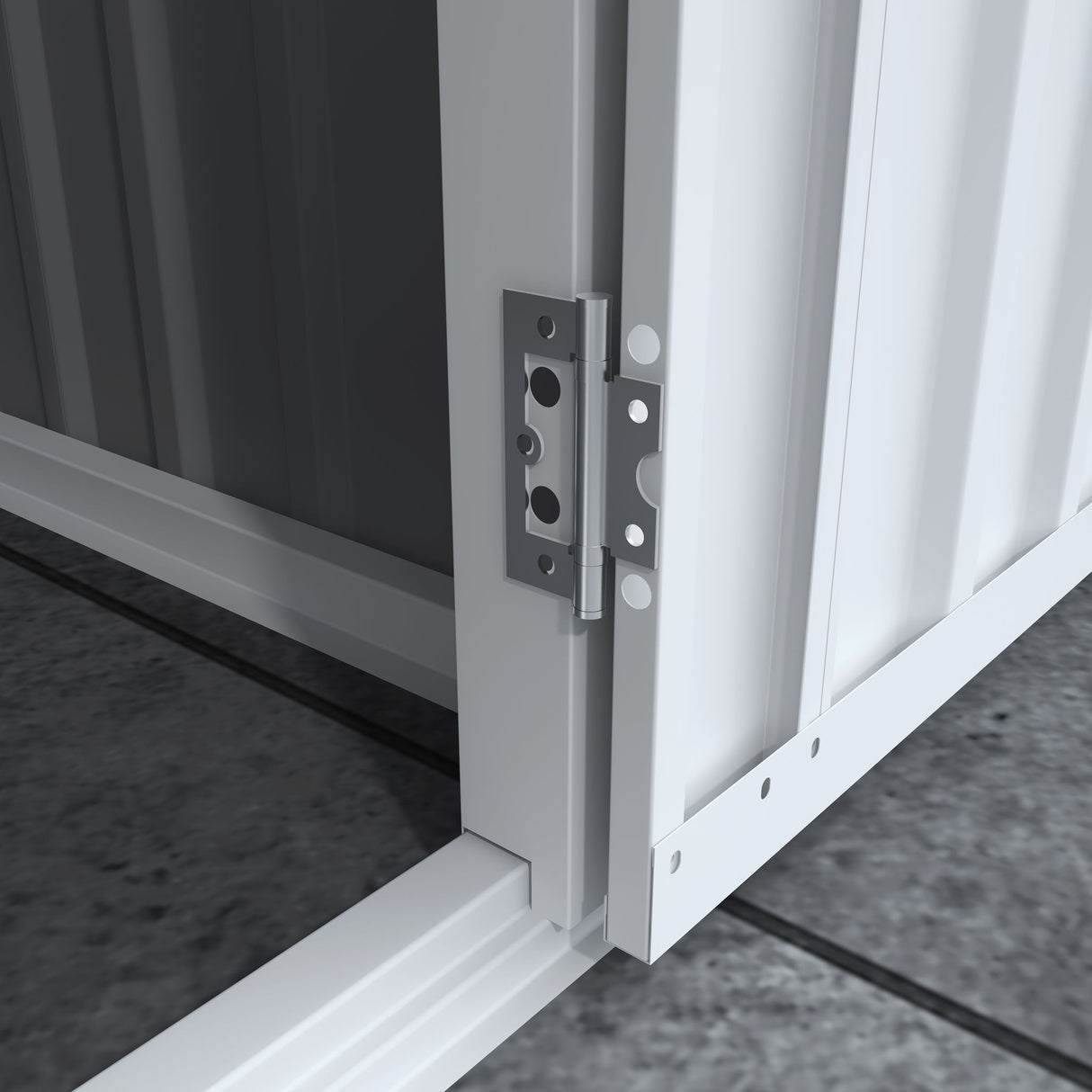 8 0 Ft Outdoor Storage Garden Tool Shed With Thickened Galvanized Steel With Sloped Roof & Double Lockable Door Storage Shed Large With 6 Vents - Gray