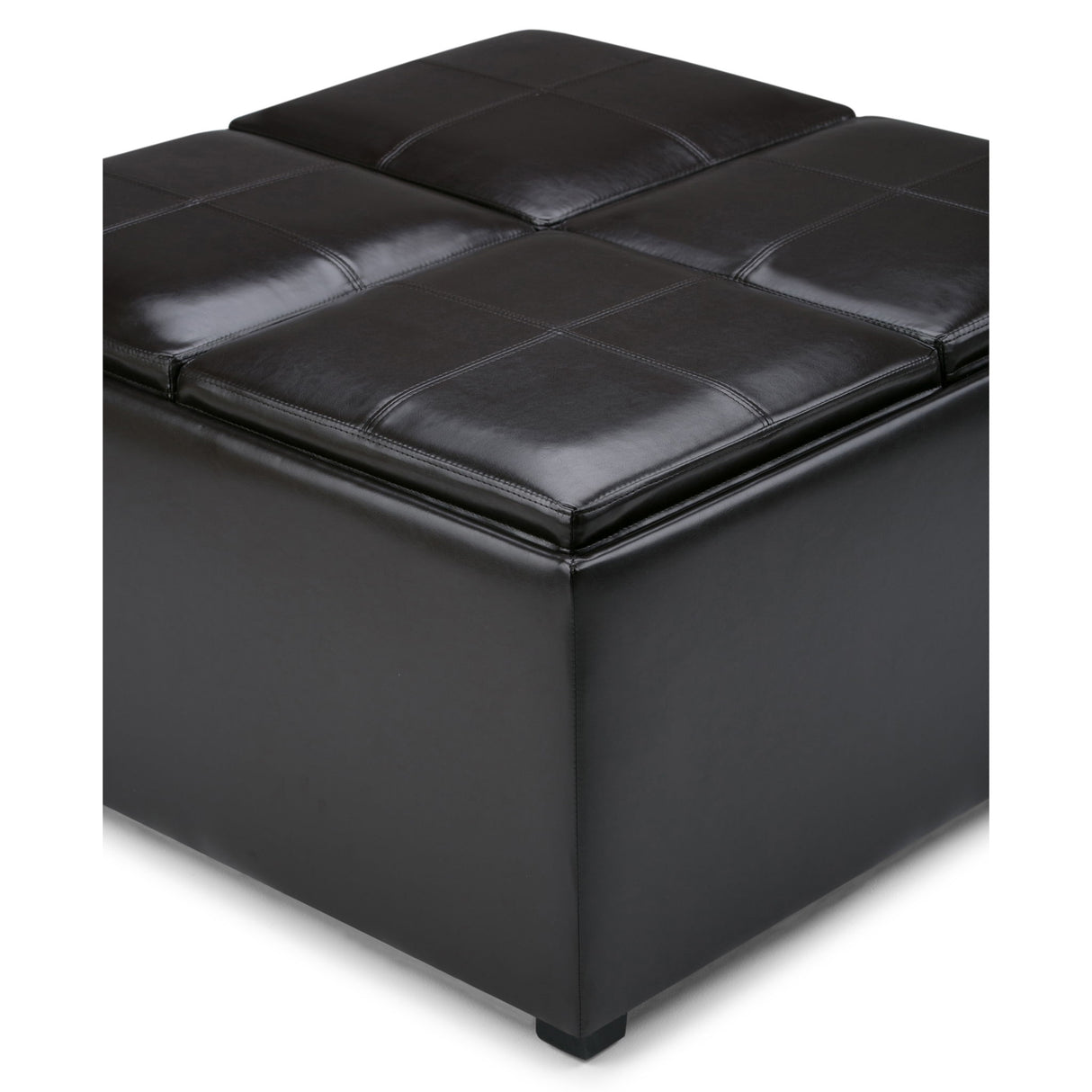 Avalon - Square Coffee Table Storage Ottoman - Tanners Brown