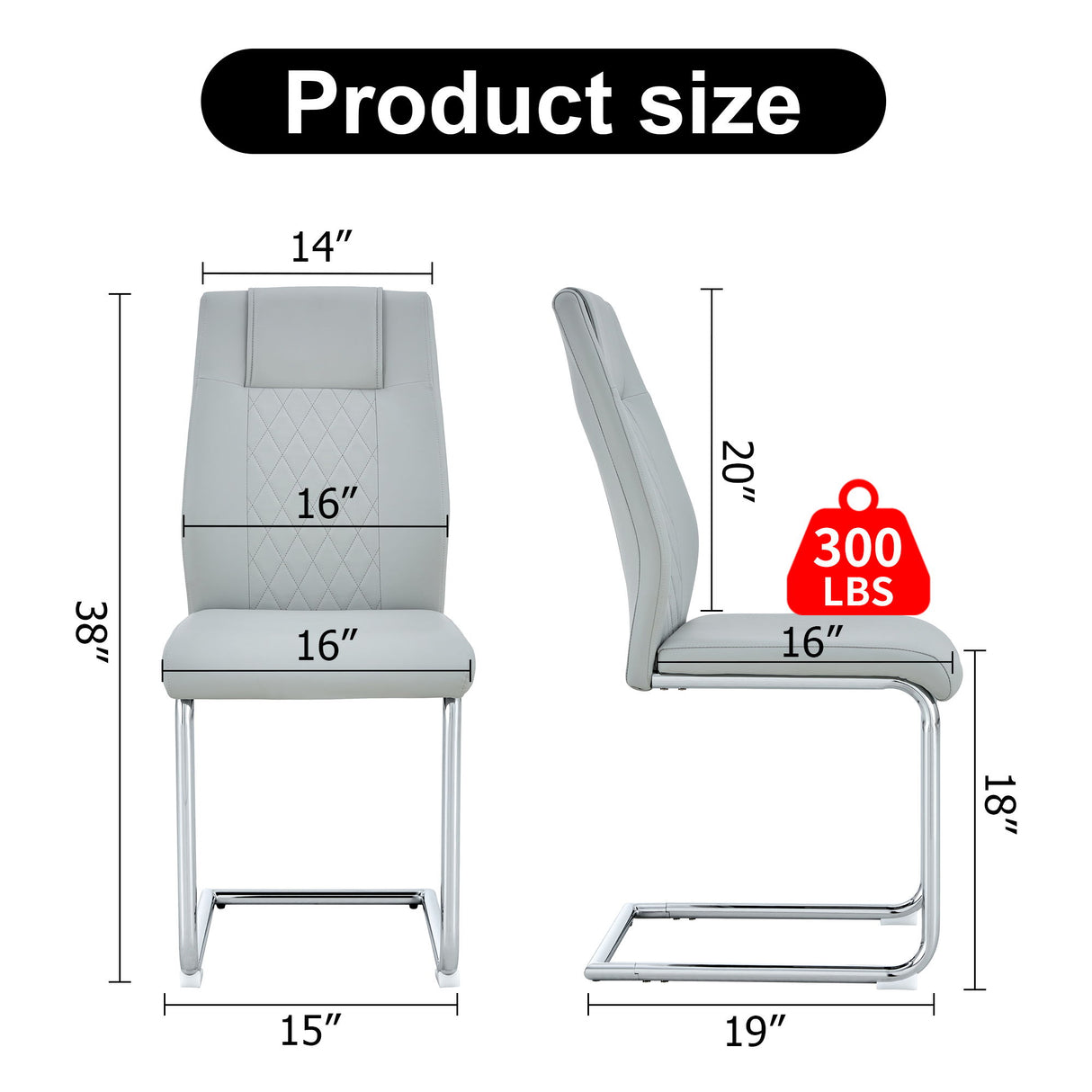 Modern Dining Chairs With Padded Seat, Metal Legs