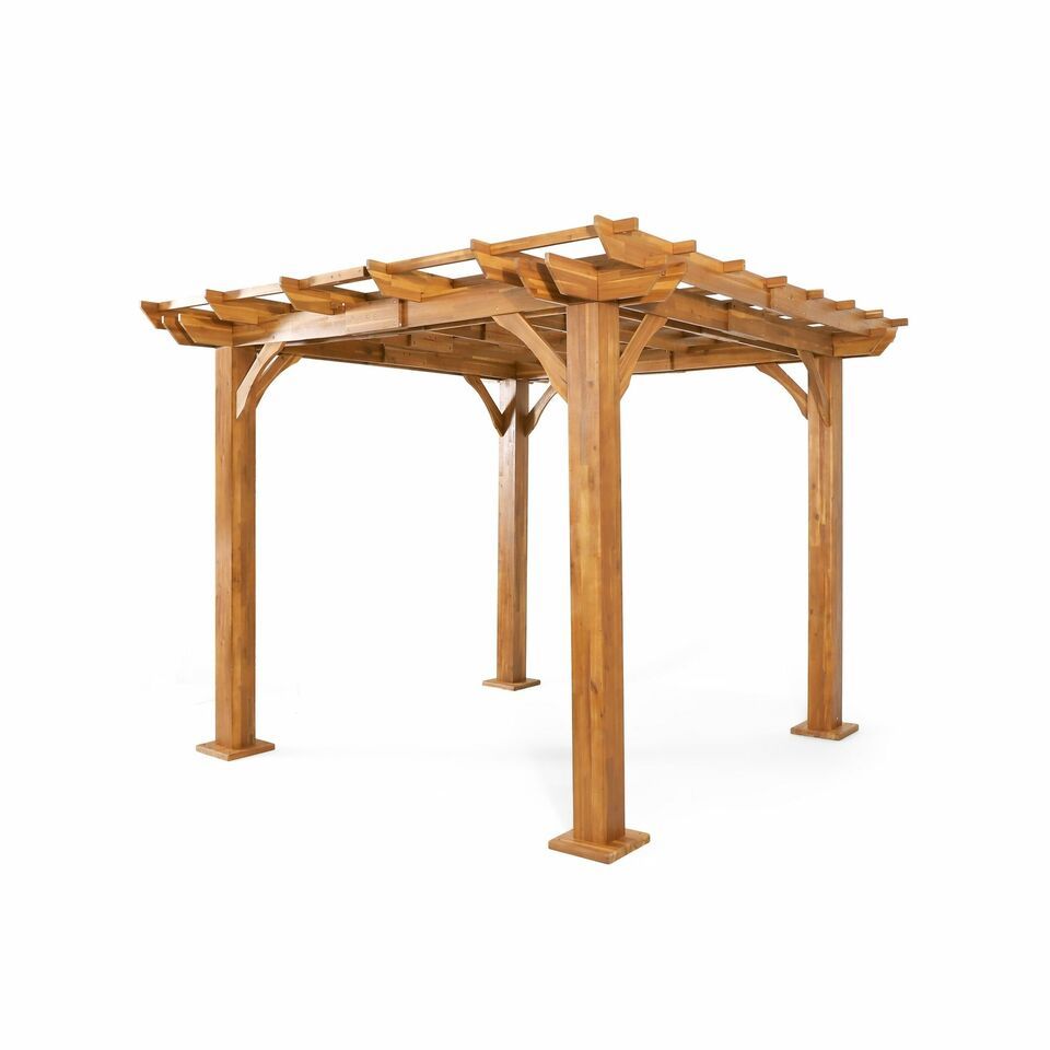 Brady - 10 X 10 Ft. Square Pergola - Teak