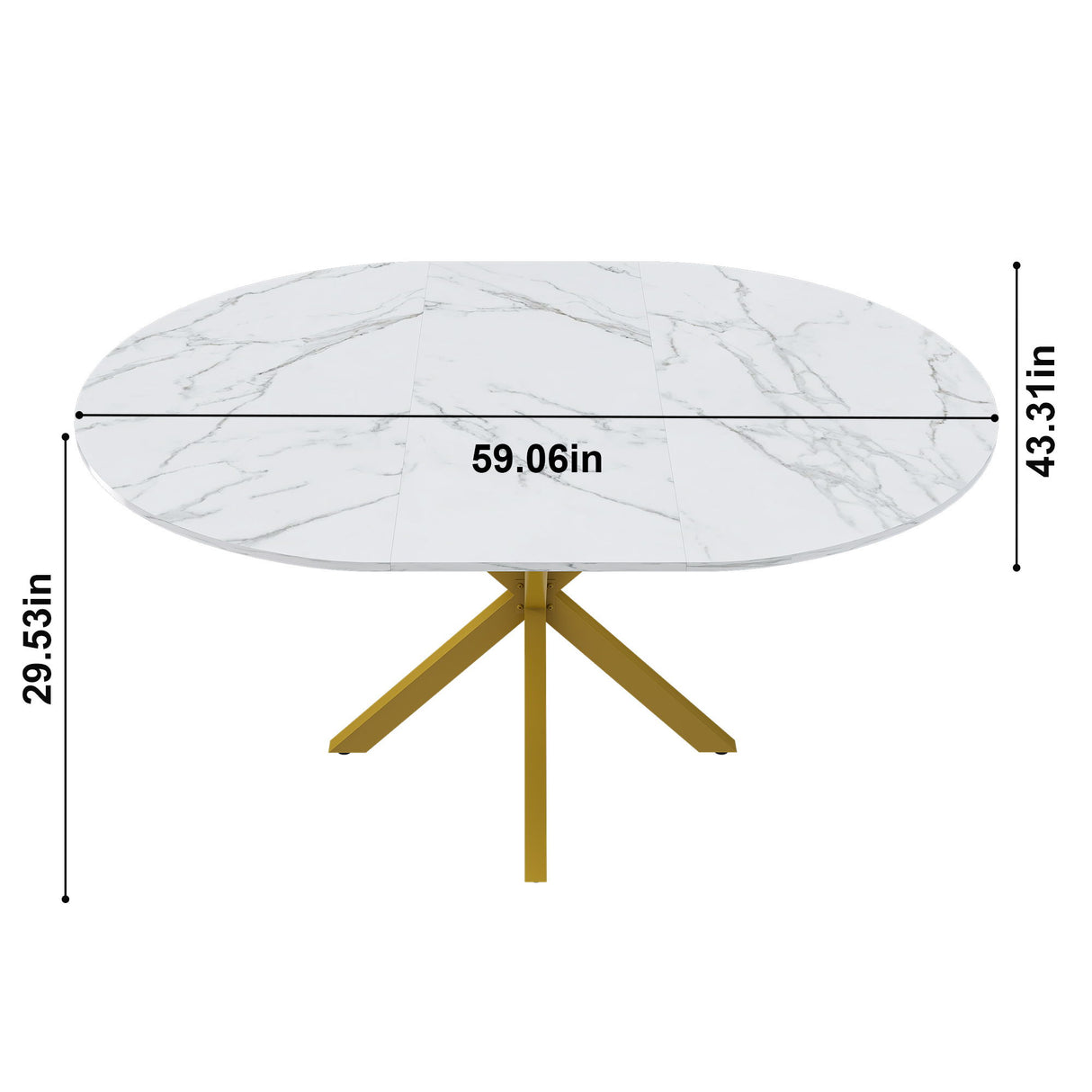 Round Dining Table With Extendable Blades, X Base