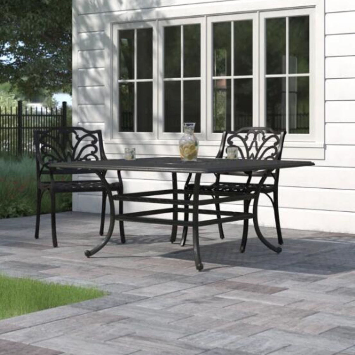 64" Square Dining Table - Dark Lava Bronze