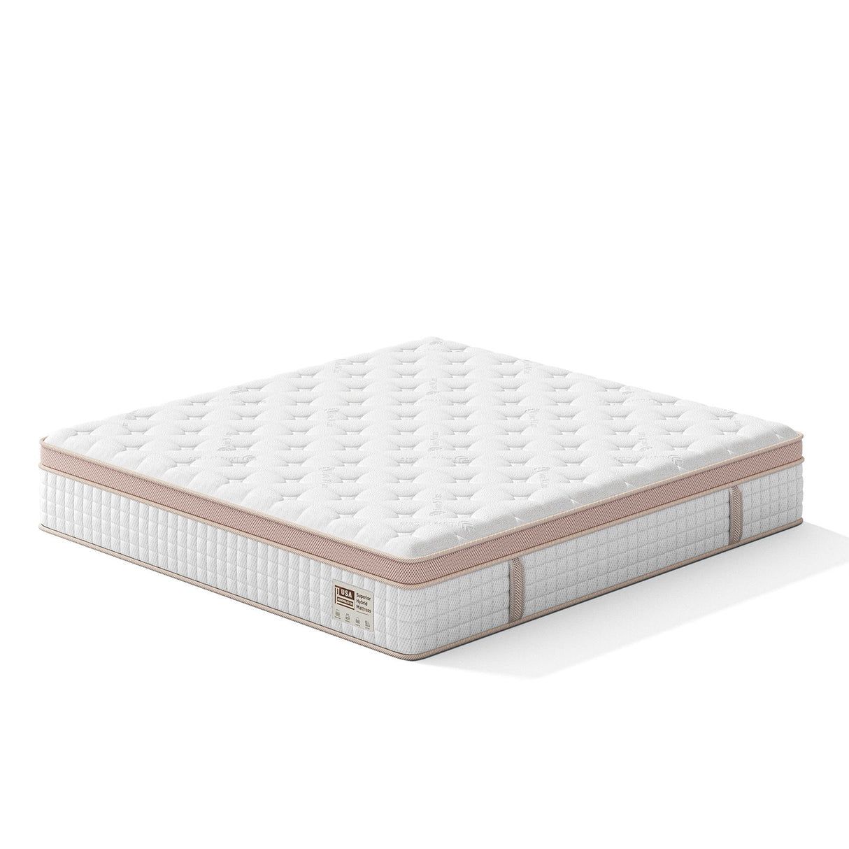 12" King Size Firm Hybrid Mattress, Gel Memory Foam & Pocket Springs, Pressure Relief, Motion Isolation, Ergonomic Bed - White