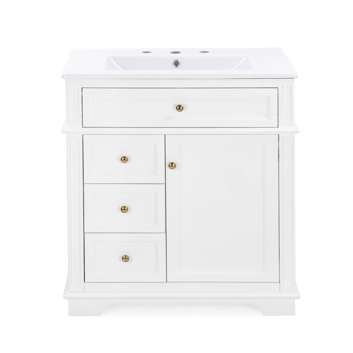 Freestanding Bathroom Vanity With Sink, Soft Closing Door, Tip Out Drawer