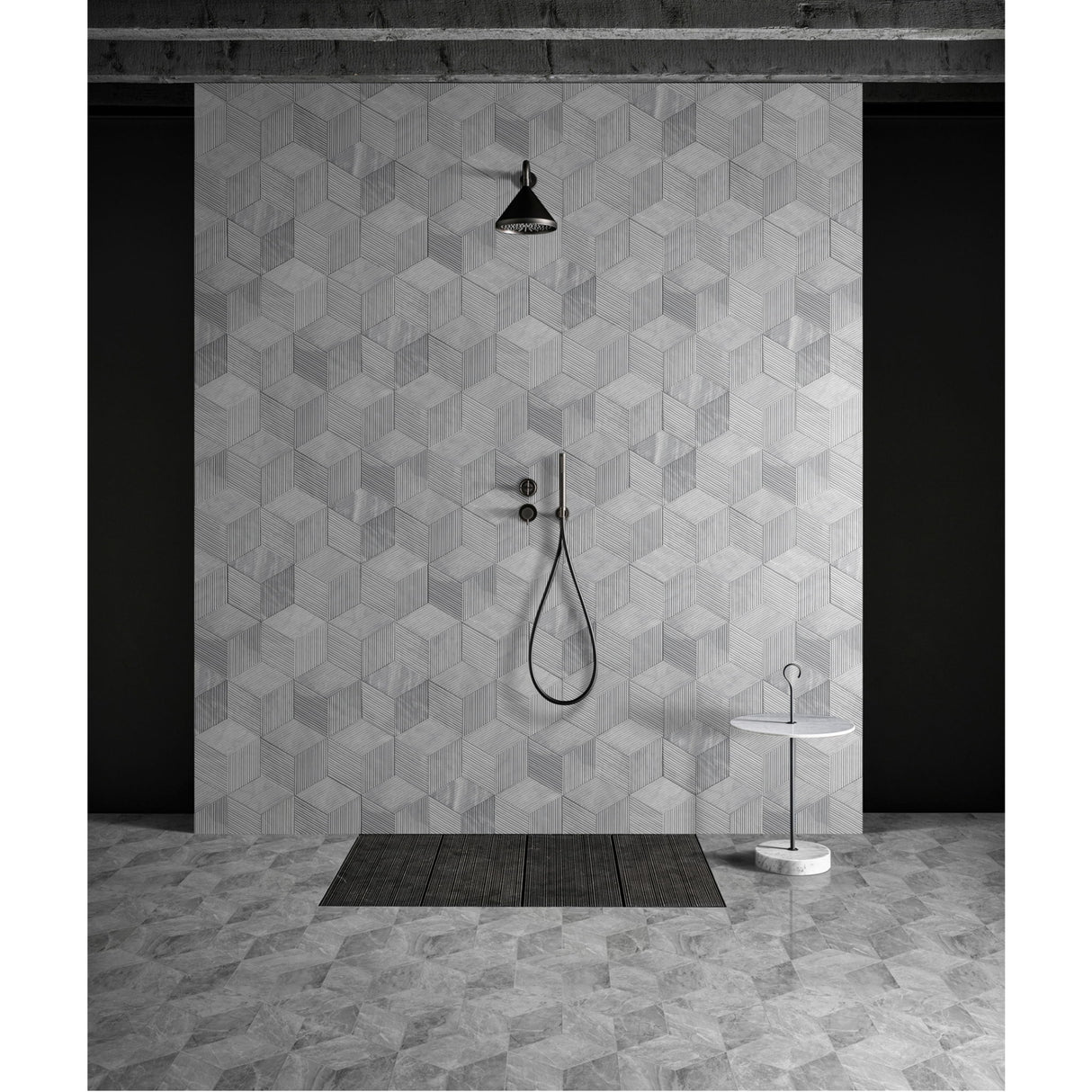 Hexagon Natural Marble Polished Tile For Wall And Floor (Set of 12)