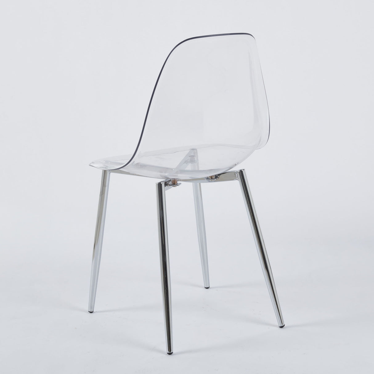 Transparent Plastic Seat Dining Chair (Set of 4)