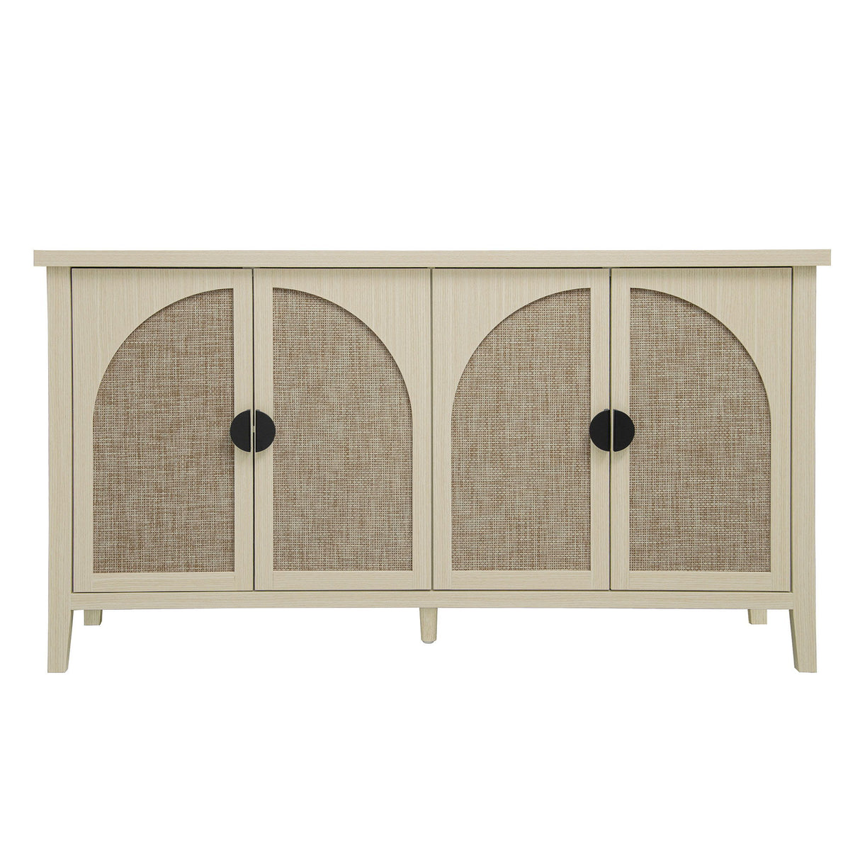 Rattan 4 Door Cabinet, Suitable For Bedroom - Natural