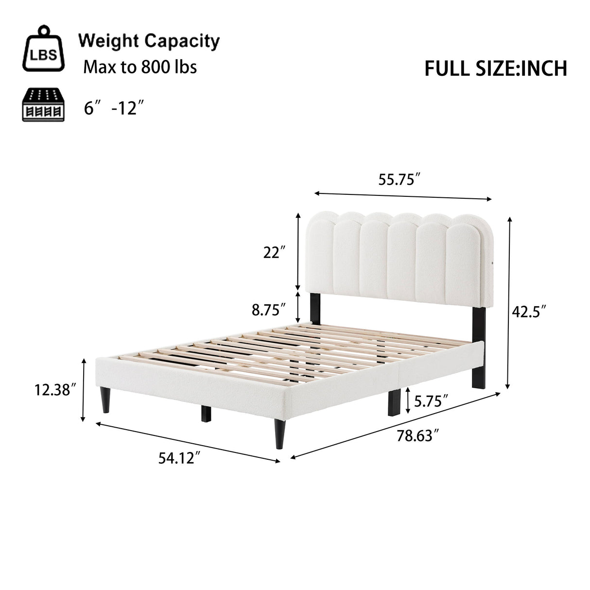 Lambswool Petal Headboard Bed Frame