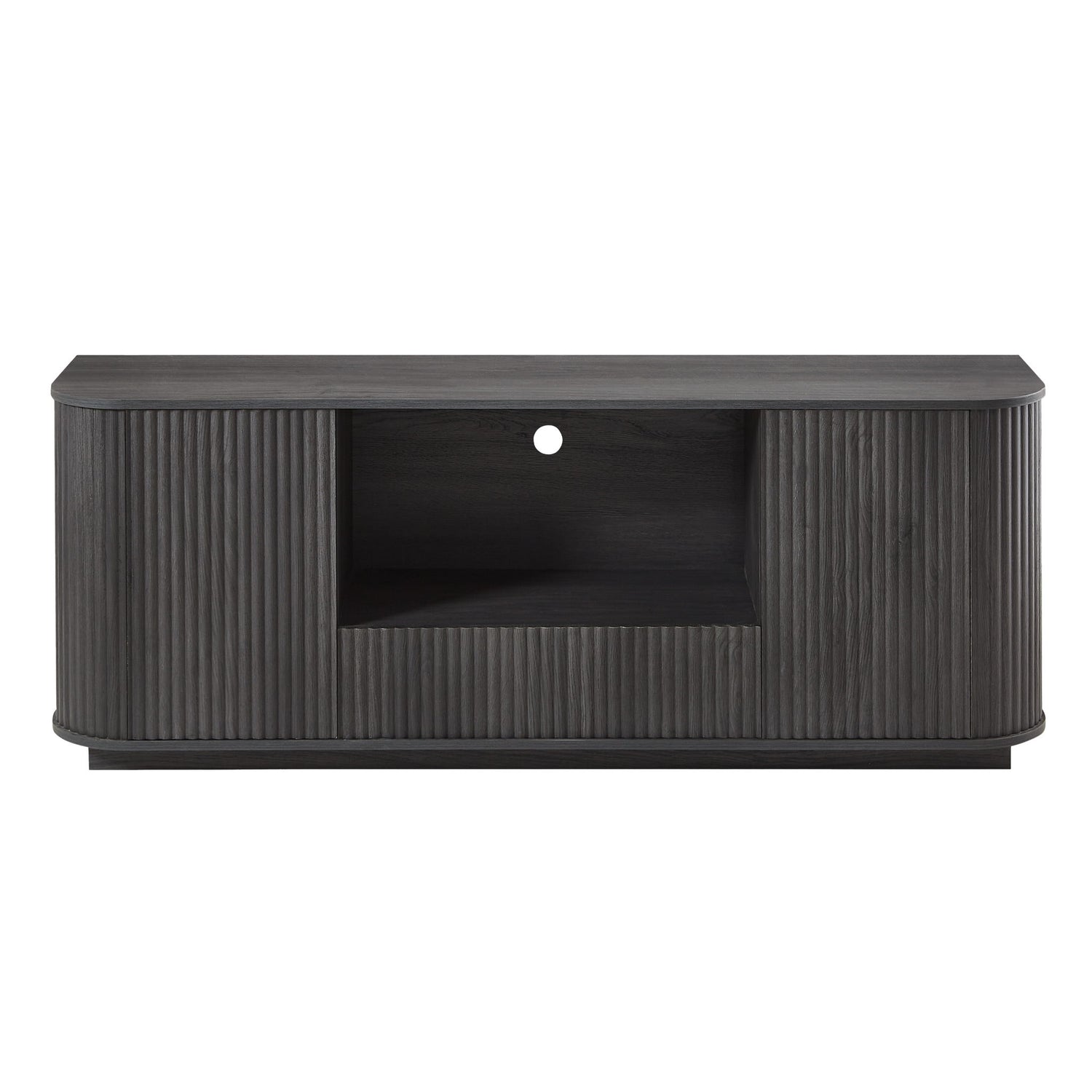 Modern Wavy TV Stand Rounded Sideboard With Storage Cabinet