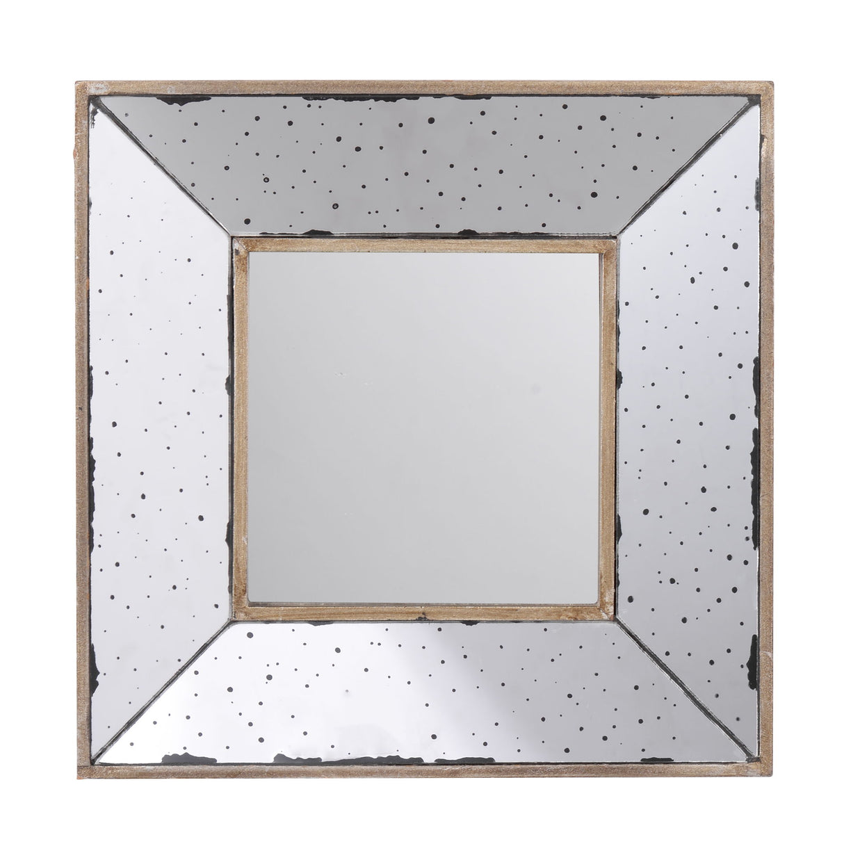 Distressed Accent Mirror, Traditional Style Framed Wall Mirror For Living Room