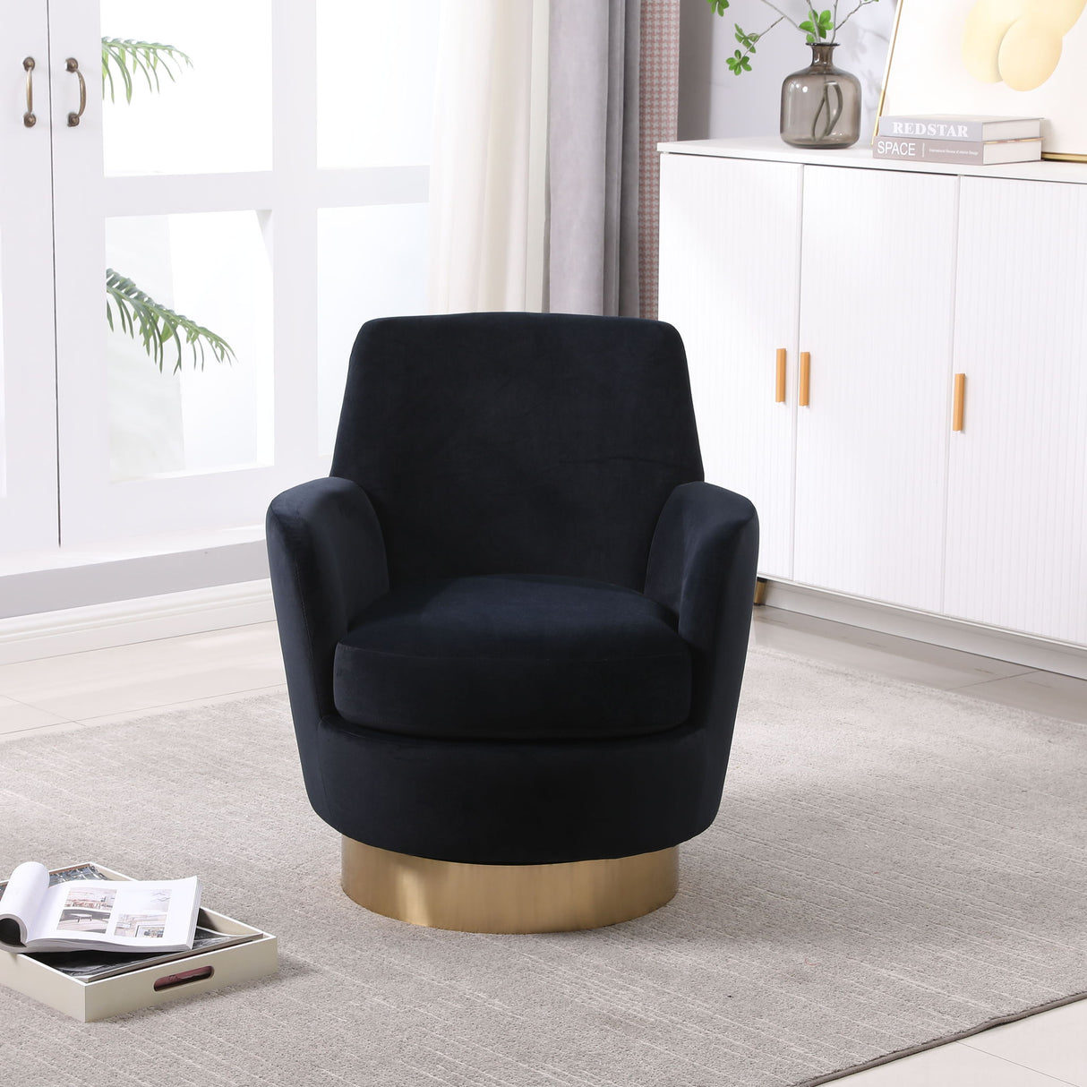 Teddy Swivel Barrel Chair, Swivel Accent Chairs Armchair For Living Room