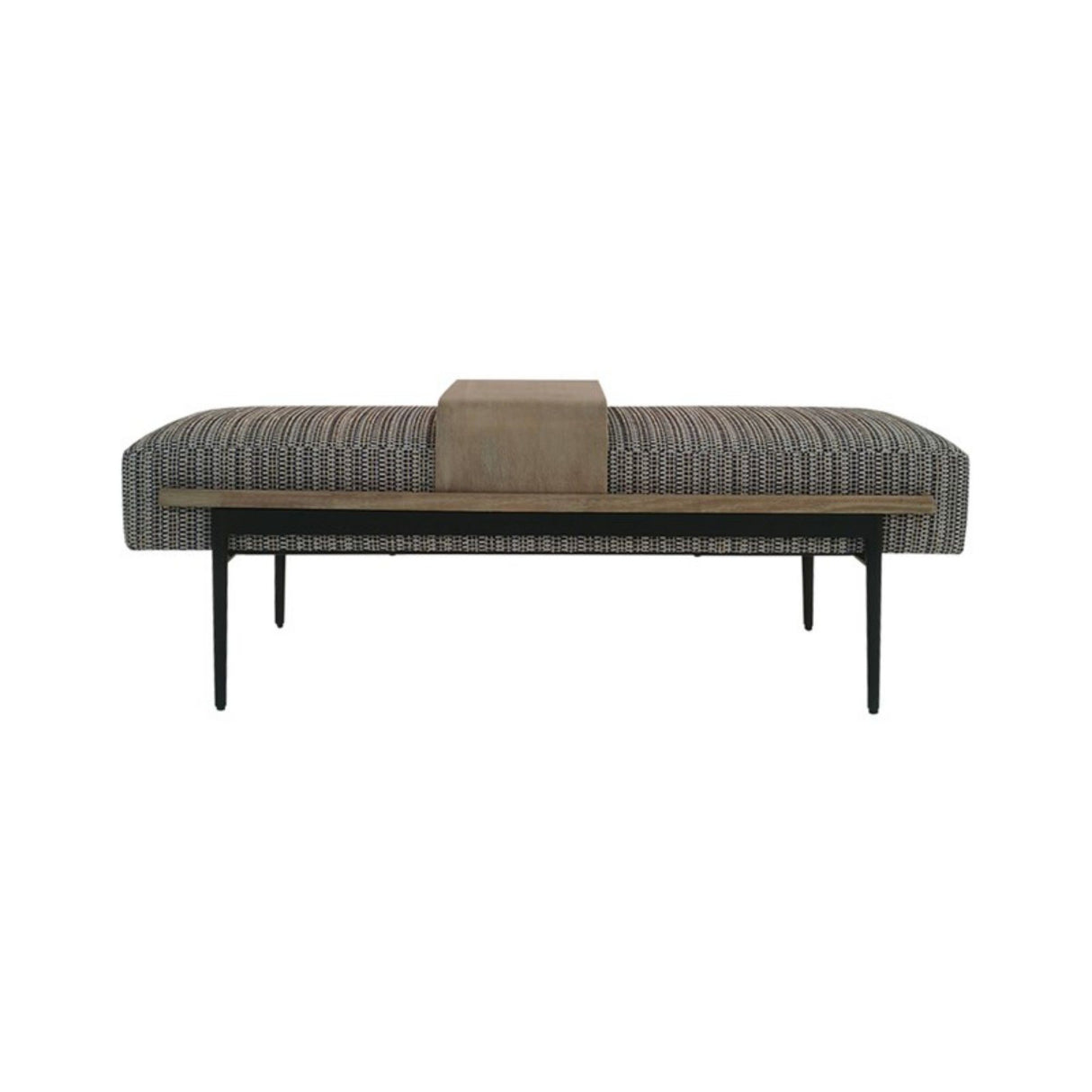 Upholstered Cocktail Ottoman With Slide Tray - Multi