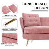 Loveseat Sofa, Upholstered Couch With Metal Legs