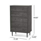 Nystrom - Mid Century Modern 5 Drawer Dresse
