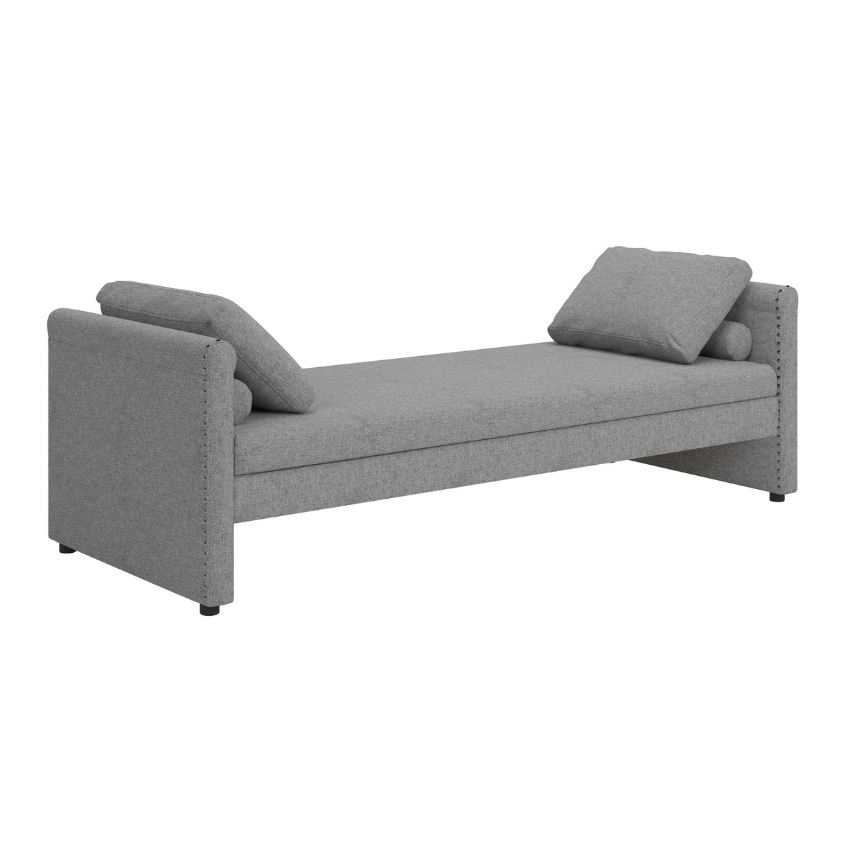 Modern Upholstered Chaise Lounger Daybed With Pillows Small Single Daybed, No Mattress Needed