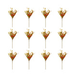 Artificial Flower Picks, Botanicals Decor For Harvest Festival Fall Festival & Thanksgiving Table Decorations (Set of 12) - Green / Orange Multi