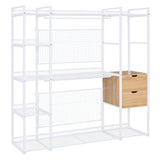Open Style Wardrobe With Hanging Rails, Shelves And Drawers