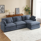 Modern Modular Sectional Sofa With Side Storage Pockets For Living Room