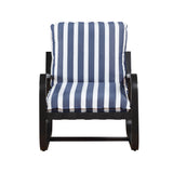 Asa - Outdoor Sling Chair With Reversible Cushions And Stripe Fabric - Blue / White Stripes