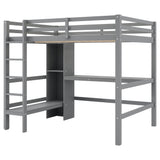 Loft Bed With Built In Desk And Multifunction Shelves