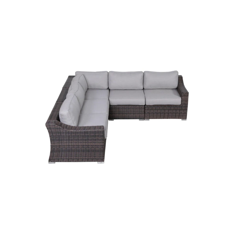 Contemporary Outdoor Rattan Wicker Sectional Seating Group With Cushions