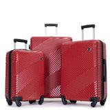3 Piece Luggage Sets Lightweight Suitcase With Two Hooks, Spinner Wheels,