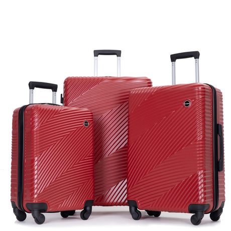 3 Piece Luggage Sets Lightweight Suitcase With Two Hooks, Spinner Wheels,