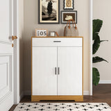 Freestanding Wooden Shoe Cabinet, 4 Tier Organizer With Drawer