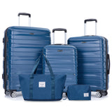 Luggage Set Of 5 Pieces, Expandable Hard Pc Luggage Set With Tsa Lock For Rotating Wheels