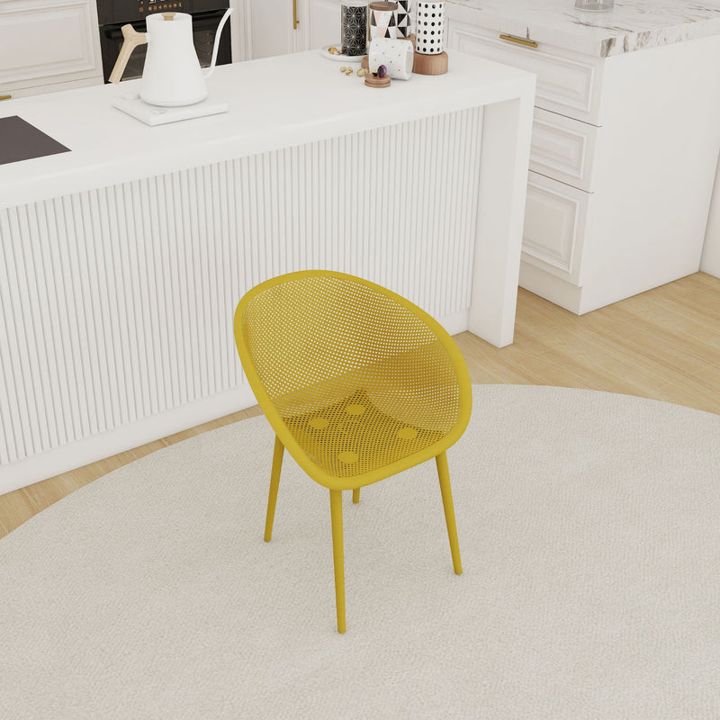 2 Piece Durable Single Chair With Hollow Out Design