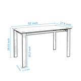 Modern 7 Piece Dining Table Set With Glass Top And Chairs - Black