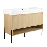 Modern Bathroom Vanity Combo With Single Resin Sink And Storage Cabinet