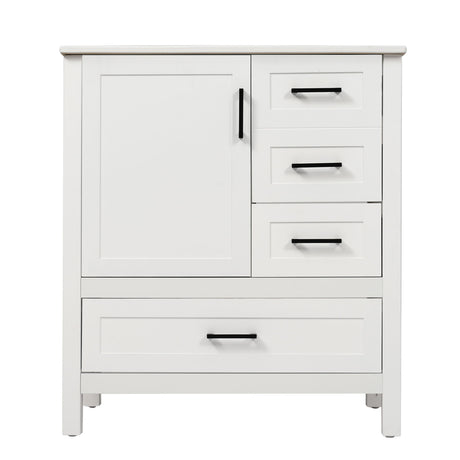 Modern Bathroom Vanity With Ceramic Sink, Solid Frame And Storage Solutions