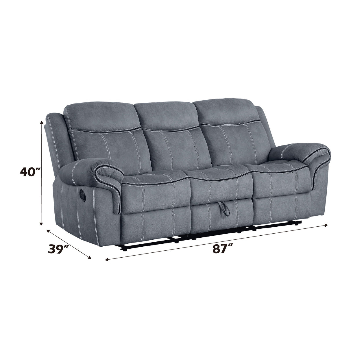 Zubaida - Two Tone Velvet 3 Piece Recliner Living Room Set