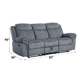 Zubaida - Two Tone Velvet 3 Piece Recliner Living Room Set