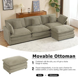 Modern Modular Sectional Sofa With Side Storage Pockets For Living Room