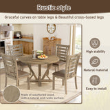 Dining Chairs Modern Farmhouse Rustic Look Distressed Design Ladderback Solid Wood (Set of 2) - Grayish Brown