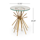 Table With Sunburst Design - Gold