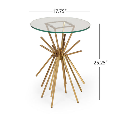 Table With Sunburst Design - Gold