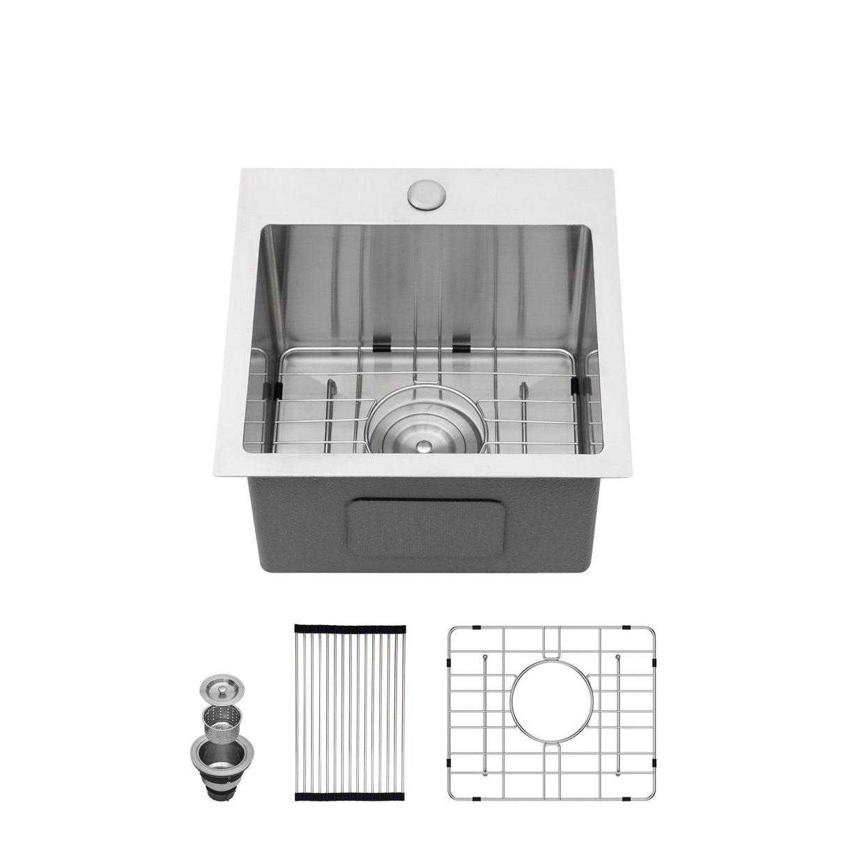 Premium Laundry Drop In Utility Sink 16 Gauge Stainless Steel, Topmount