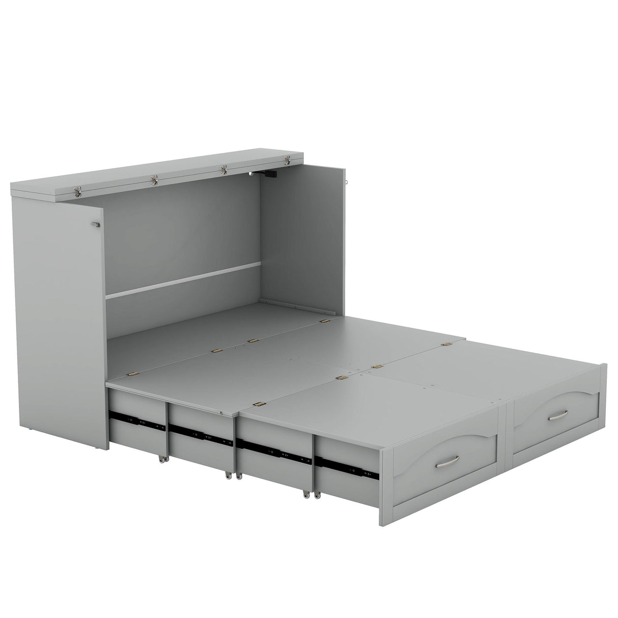 Murphy Wall Bed With Drawer And A Set Of Sockets & USB Ports, Pulley Structure Design