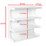 Multifunctional 4 Tier Book Shelf & Coffee Table For Living Room Bedroom Dining Room Study Entryway, Creative Furniture Floor Bookshelf, Minimalist Organizer Storage Shelves - White