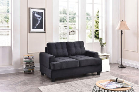 Cozy Transitional Loveseat For Two - Black