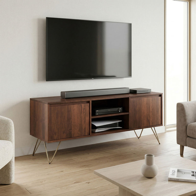 Hunter - TV Media Stand - Umber Brown Stain